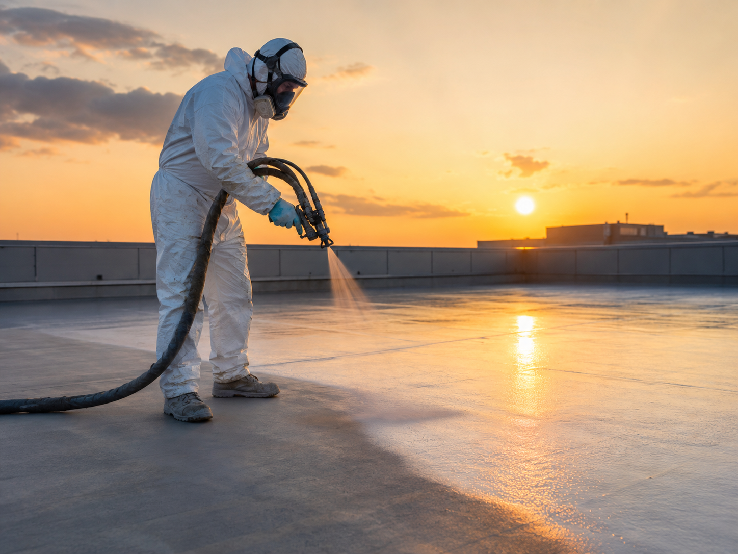 Applicazione professionale di rivestimento continuo su una copertura